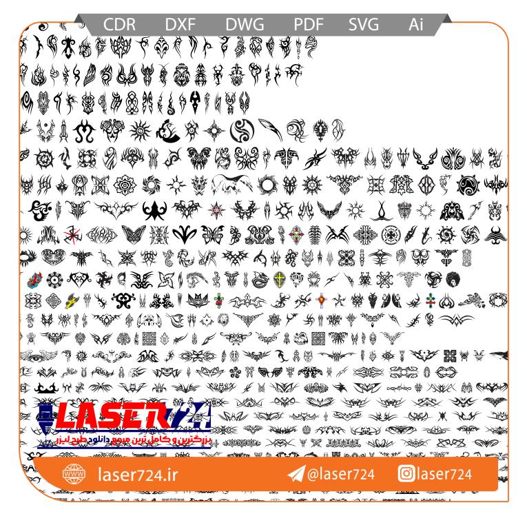 تصویر مجموعه وکتور و استیکر آتشی (طرح تتو)(استیکر ماشین) #2